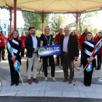 Pictured at the launch of the Celtic Bands Festival in People's Park is Keith Kelly, festival director, Councillor Olivia O'Sullivan and David Buckley, Celtic Horizons Tours with members of the Boherbuoy Band. Picture: Orla McLaughlin/ilovelimerick.