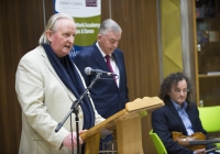 27/01/2016The University of Limerick names Clare fiddler Martin Hayes as its inaugural Irish World Academy Artist.Speaking at the announcement is Professor Mícheál Ó Súilleabháin, Founding Director & Chair of Music, Irish World Academy of Music and Dance, alongside Professor Don Barry, University of Limerick president, and Irish World Academy Artist Martin Hayes.The University of Limerick has announced a new three-year arts patronage award through the Irish World Academy of Music and Dance. The award, entitled Irish World Academy Artist, University of Limerick will facilitate the creative process of selected artists across a three-year period through a budget of €60,000.The first artist to receive the award is Clare fiddler Martin Hayes who commences his three-year association with the Irish World Academy, University of Limerick in January 2016. Martin Hayes has been internationally acclaimed for bringing his local East Clare traditional fiddle style to a global audience through his many performances and recording. More recently he has formed the ensemble The Gloaming which has further pushed the boundaries of Irish traditional music in the field of ensemble playing that started with Sean Ó Riada’s (1930 – 1971) pioneering ensemble Ceóltóirí Chualainn in the 1960s. Hayes also acknowledges the significant influence of Dublin fiddler Tommie Potts (1912 – 1987) on his creative output.The Irish World Academy Artist at the University of Limerick will undertake a series of creative projects across the three-year span. Students of the Academy will have access to open workshops in the state-of-the-art Irish World Academy building on the banks of the river Shannon on the University Campus.(Speaking at the launch of the award) Professor Don Barry, President of the University said: “It is fitting that an artist of the stature of Martin Hayes should be the inaugural Irish World Academy Artist, given Martin’s unique contribution to our cultural life and the Irish World Academy’s vision for Ireland’s past, present and future.”On his appointment, Martin Hayes said: "I'm deeply honoured to be named the first Irish World Academy Artist at the University of Limerick and grateful for the opportunity this three year initiative affords me to explore the possibility of further musical collaboration in such a creative environment.” Professor Mícheál Ó Súílleabháin, Chair of Music and Founder Director of the Irish World Academy said: "The Irish World Academy Artist initiative is further evidence of the commitment of the University of Limerick to the Performing Arts at the highest level. That the first award goes to a local artist with a global reputation builds on the Irish World Academy record of linking the local with the global towards the mutual benefit of both.”Picture credit: Diarmuid Greene/Fusionshooters