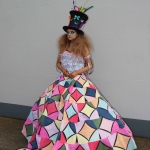 Erin Berming wearing the Junk Kouture design 'Radiant Wonder' at Coláiste Nano Nagle. Picture/ilovelimerick.