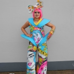Amanda Makulena wearing the Junk Kouture design  'Swimming in Plastic' at Coláiste Nano Nagle. Picture: Orla McLaughlin/ilovelimerick.