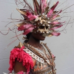 Nancy Ekhatu wearing the Junk Kouture design 'Wipe Out' at Coláiste Nano Nagle. Picture: Orla McLaughlin/ilovelimerick.