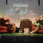 Pictured at the Launch Party for The Cranberries final album 'In the End' at Dolans Warehouse is guest speaker Eoin Devereaux, historian and writer, and MC Niall Colgan. Picture: Conor Owens/ilovelimerick.