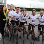 The inaugural ‘Great Dalata Cycle 2018’ in aid of CMRF Crumlin saw a number of Dalata Hotel Group employees cycle over 1,100km throughout the island of Ireland, is part of Dalata’s wider charity initiative Dalata Digs Deep. Pictured for the cyclists arrival at the Maldron Hotel Limerick was Valerie O'Neill, General Manager Maldron Hotel and Joe Quinn, Clayton Hotels Operations Manager (second from left) with the cyclists. Picture: Richard Lynch/ilovelimerick.