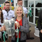 The inaugural ‘Great Dalata Cycle 2018’ in aid of CMRF Crumlin saw a number of Dalata Hotel Group employees cycle over 1,100km throughout the island of Ireland, is part of Dalata’s wider charity initiative Dalata Digs Deep. The cyclists arrived at the Maldron Hotel where the McCarthy Cup was was waiting to greet them. Picture: Richard Lynch/ilovelimerick.