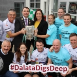 The inaugural ‘Great Dalata Cycle 2018’ in aid of CMRF Crumlin saw a number of Dalata Hotel Group employees cycle over 1,100km throughout the island of Ireland, is part of Dalata’s wider charity initiative Dalata Digs Deep. The cyclists arrived at the Maldron Hotel where the McCarthy Cup was was waiting to greet them. Pictured holding the cup are James Collins, Mayor of the City and County of Limerick and Valerie O'Neill, General Manager Maldron Hotel with Joe Quinn, Clayton Hotels Operations Manager (second left back row), Sinead O'Toole, HR Manager Dalata Hotel Group (back far right) and Cllr Jerry O Dea (front far right) with Club Vitae Maldron staff (in blue) and the Dalata cyclists (in white). Picture: Richard Lynch/ilovelimerick.