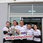 The inaugural ‘Great Dalata Cycle 2018’ in aid of CMRF Crumlin saw a number of Dalata Hotel Group employees cycle over 1,100km throughout the island of Ireland, is part of Dalata’s wider charity initiative Dalata Digs Deep. The cyclists arrived at the Maldron Hotel where the McCarthy Cup was was waiting to greet them. Picture: Richard Lynch/ilovelimerick.