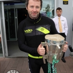 The inaugural ‘Great Dalata Cycle 2018’ in aid of CMRF Crumlin saw a number of Dalata Hotel Group employees cycle over 1,100km throughout the island of Ireland, is part of Dalata’s wider charity initiative Dalata Digs Deep. The cyclists arrived at the Maldron Hotel where the McCarthy Cup was was waiting to greet them. Picture: Richard Lynch/ilovelimerick.