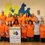 Pictured at the Dóchas Centre's coffee morning to celebrate World Autism Awareness Day are Dóchas staff and volunteers. Back (L-R) are Ger Purcell, Deidre Power, Sheila Lowney, Pauline Meaney, Sarah Moore, Brenda Sheehan and Alan Meaney. Front (L-R) are Shane Quinn, Laura Carmello, Solange Ndip, Aoife O'Leary, Anne O'Connor, Stevan Delaney and Jennifer Hogan. Picture: Orla McLaughlin/ilovelimerick.