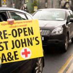 Mid-West Hospital Campaign ‘Drive to Save Lives’ highlights the ongoing health crisis in the region. A convoy of vehicles set off on Saturday, April 13 from Ennis, Nenagh, and Limerick city to mark the 15th anniversary of the closure of the region’s three A&Es. Picture: Adriana Trevizan/ilovelimerick