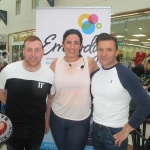 Shane Power, DJ, Emma Cross Ryan, Embody Fitness and Pail Knaoo, firefighting chef at the Embody Fitness Family Fun Event in Castletory Town Centre in aid of the Neonatal Unit in the University  Maternity Hospital Limerick on August 28, 2018. Pictures: Baoyan Zhang/ilovelimerick