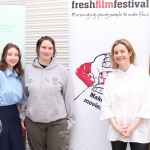 Michelle Brazil from Troy Studios pictured with students at Fresh Film Festival's Femme Friday event in the Belltable. Picture: Orla McLaughlin/ilovelimerick.