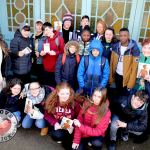 Finalist Jane Hartnett, 14 (bottom row far left) and teacher Norma Lowney (standing far right) with students from the Limerick Educate Together National School pictured at the Belltable for the Limerick Heats of Irelands Young Filmmaker of the Year 2020. Picture: Richard Lynch/ilovelimerick