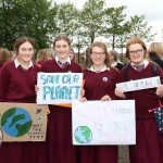 Pictured at the Limerick Fridays for Future strike in Arthurs Key Park as part of the Global Strike for Climate are Hannah Kehoe, Sarah Bryce, Deirdre Ní Naíonánin and Ellie Ní Chearmada from Laurel Hill Choláiste. Picture: Orla McLaughlin/ilovelimerick.