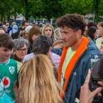 The FTD Brothers came to Arthurs Quay Park Limerick on Saturday, May 16 as part of 33 marathons in 33 days. Limerick Dementia Social club came to meet the brothers and cheer them on. Picture: Olena Oleksienko/ilovelimerick
