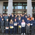 Pictured at the Galway regional heats for Ireland's Young Filmmaker of the Year Awards 2019 at the Town Hall Theatre are Coláiste Éinde from Galway. Picture: Conor Owens/ilovelimerick.