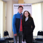Pictured at the Galway regional heats for Ireland's Young Filmmaker of the Year Awards 2019 at the Town Hall Theatre are finalist Johnathan Connolly, 19 and Amy Murphy, 19 from Galway for the screening of Johnathan's film 'Lurker in the Woods'. Picture: Conor Owens/ilovelimerick.