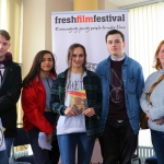 Pictured at the Galway regional heats for Ireland's Young Filmmaker of the Year Awards 2019 at the Town Hall Theatre are Scott Mason, 19, Chloe Nursimhulu, 18, finalist Ciare Nursimhulu, 18, James Kelly, 19 and Katherine Nursimhulu from Longford for the screening of Ciara's film 'Perspective in Time'. Picture: Conor Owens/ilovelimerick.