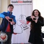 Pictured at the Galway regional heats for Ireland's Young Filmmaker of the Year Awards 2019 at the Town Hall Theatre in Galway are finalist Johnathan Connolly, 19 and Amy Murphy, 19 from Galway for the screening of Johnathan's film 'Lurker in the Woods'. Picture: Conor Owens/ilovelimerick.