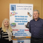 Ian Mills, shop manager, and Suzanne Roche, CEO and founder, at the Gateway to Education's delivery of second-hand books to Malawi Event. Picture: Conor Owens/ilovelimerick.