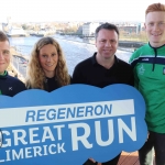 Peter Casey, Limerick Senior Hurling Team, Eimear O'Mahoney, Regeneron, John Cleary, Race Director, William O'Donoghue, Limerick Senior Hurling, pictured at Launch of the Regeneron Great Limerick Run February 4 2019 Picture: Conor Owens/ilovelimerick