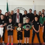 Cllr Seán Lynch, Mayor of the Metropolitan District of Limerick at a Mayoral reception honoured Hayley Kiely(18) from the Learning Hub Kickboxing Club who is the IKF Irish Champion, IKF 5 Nations Champion, the IKF Junior Champion and is a holder of a World Silver Medal. Picture: Ciara Maria Hayes/ilovelimerick 2018. All Rights Reserved.