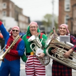 19/3/17 REPRO FREE Craig Russell, Peter Lancaster and Dan Kahn from the Pyjama Band from Shipley, in Yorkshire, England at the 7th Limerick International Band Championship, Limerick. Illinois State University have been named as the overall winners of the 47th Limerick International Band Championship. Around 1,000 musicians performed in the event saw 17 bands from the United States, Germany, England, Northern Ireland, Tipperary, Dublin, Donegal and Westmeath as well as Limerick marching down O’Connell Street in Limerick as part of the Limerick St Patrick’s Festival 2017. Tens of thousands of spectators braved the weather and lined the route, cheering on the competitors in what is Ireland’s only marching band competition. Illinois State University were presented with the Kenneally Jewellers Perpetual Trophy as overall winners of the championship organised by Grooveyard on behalf of Limerick City and County Council. Picture Sean Curtin True Media.