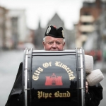 19/3/17 REPRO FREE Ken O’Brien, City of Limerick Pipe Band at the 7th Limerick International Band Championship, Limerick. Illinois State University have been named as the overall winners of the 47th Limerick International Band Championship. Around 1,000 musicians performed in the event saw 17 bands from the United States, Germany, England, Northern Ireland, Tipperary, Dublin, Donegal and Westmeath as well as Limerick marching down O’Connell Street in Limerick as part of the Limerick St Patrick’s Festival 2017. Tens of thousands of spectators braved the weather and lined the route, cheering on the competitors in what is Ireland’s only marching band competition. Illinois State University were presented with the Kenneally Jewellers Perpetual Trophy as overall winners of the championship organised by Grooveyard on behalf of Limerick City and County Council. Picture Sean Curtin True Media.
