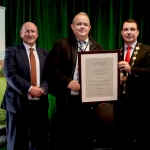 12-12-18 Dr Pat Daly, Director and Deputy Chief Executive Limerick City and County with Mayor of Limerick City and County Council James Collins present to Paul Herr, Hospital Handball Club at a Civic Reception in recognition of the International Sporting Achievements of Persons from Limerick in 2018in Istabraq Hall, Limerick City and County Council, Corporate Headquarters, Merchant’s Quay, Limerick. Picture: Keith Wiseman