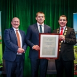 12-12-18 Dr Pat Daly, Director and Deputy Chief Executive Limerick City and County with Mayor of Limerick City and County Council James Collins present to CJ Stander, Grand Slam and 6 Nations Ireland Rugby victory at a Civic Reception in recognition of the International Sporting Achievements of Persons from Limerick in 2018
in Istabraq Hall, Limerick City and County Council, Corporate Headquarters, Merchant’s Quay, Limerick. Picture: Keith Wiseman