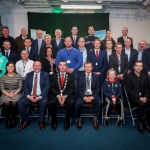12-12-18 Dr Pat Daly, Director and Deputy Chief Executive Limerick City and County with Mayor of Limerick City and County Council James Collins with fellow Council members and receipants at  a Civic Reception held in recognition of International Sporting Achievements of Persons from Limerick in 2018 held in Istabraq Hall, Limerick City and County Council, Corporate Headquarters, Merchant’s Quay, Limerick. 
Picture: Keith Wiseman