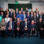 12-12-18 Dr Pat Daly, Director and Deputy Chief Executive Limerick City and County with Mayor of Limerick City and County Council James Collins with fellow Council members and receipants at  a Civic Reception held in recognition of International Sporting Achievements of Persons from Limerick in 2018 held in Istabraq Hall, Limerick City and County Council, Corporate Headquarters, Merchant’s Quay, Limerick. Picture: Keith Wiseman