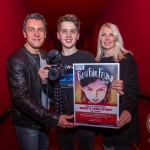 Luke, (15), Castletroy, Limerick winner of the RTE Factual Award at the Ireland's Young Filmmaker of the Year Senior Awards 2018 with his parents Dermot and Claire, which took place at Odeon Cinema, Castletroy Limerick. Picture: Cian Reinhardt/ilovelimerick