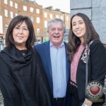 Pictured at the John McNamara Exhibition and Achievement Award at the Hunt Museum were Majella O'Rourke, Gerry McNamara, Gillian McNamara. Picture: Cian Reinhardt/ilovelimerick