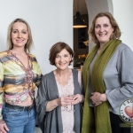 Pictured at the John McNamara Exhibition and Achievement Award at the Hunt Museum were, Fiona White, Fashion designer, Catherine Bourke, Assistant to John McNamara and Helen O’Donnell, Hunt Cafe. Picture: Cian Reinhardt/ilovelimerick