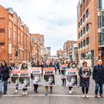 A protest calling for justice for a journalism student Joe Drennan killed in a hit and run incident in 2023 took place in Limerick city centre on Saturday. Picture: Olena Oleksienko/ilovelimerick