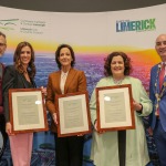 Cllr Daniel Butler, Mayor of the City and County of Limerick presented three Limerick business women with parchments to hour them for their work. The three  Catherine Duffy with a parchment in recognition of her outstanding leadership in business and her commitment in advancing Limerick economically. Vicki O’Toole in recognition of her outstanding leadership in business and as an inspiration for new entrepreneurs in Limerick and Laura Ryan in recognition of her leadership in addressing Limerick’s image and creating a brand to drive Limerick economically, socially and culturally. Picture: Ava O'Donoghue/ilovelimerick