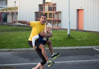 Special Olympics games video shoot for I love Limerick.Leanne Moore and Kamal Ibrahim work out the the athletes in the University of Limerick and Lisnagry.Pic Sean Curtin Photo.