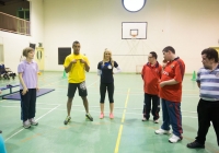 Special Olympics games video shoot for I love Limerick.Leanne Moore and Kamal Ibrahim work out the the athletes in the University of Limerick and Lisnagry.Pic Sean Curtin Photo.