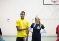 Special Olympics games video shoot for I love Limerick.Leanne Moore and Kamal Ibrahim work out the the athletes in the University of Limerick and Lisnagry.Pic Sean Curtin Photo.