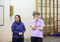 Special Olympics games video shoot for I love Limerick.Leanne Moore and Kamal Ibrahim work out the the athletes in the University of Limerick and Lisnagry.Pic Sean Curtin Photo.