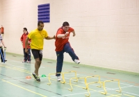 Special Olympics games video shoot for I love Limerick.

Leanne Moore and Kamal Ibrahim work out the the athletes in the University of Limerick and Lisnagry.

Pic Sean Curtin Photo.