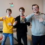 REPRO FREE 6/3/19. Pictured are Ireland's Young Filmmaker of the Year Awards 2019 finalists were Eve McKillop, 18, Matthew Moloney, 16 and David Moore, 17 from Young Irish Filmmakers (YIFM), Kilkenny at the Leinster regional heats of the Fresh Film Festival at the Odeon Cinema Point Village. Picture: Orla McLaughlin/ilovelimerick.