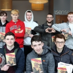 REPRO FREE 6/3/19. Pictured is Ireland's Young Filmmaker of the Year Awards 2019 finalist Cormac Lalor,17 from Carlow (front right) pictured with the cast of his film 'Shadow' at the Leinster regional heats of the Fresh Film Festival at the Odeon Cinema Point Village. Picture: Orla McLaughlin/ilovelimerick.