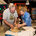 04.04.2017 REPRO FREE Digitisation and Archives professionals from the Gluksman Library University of Limerick presented a talk on Attics to Archives at the Bank of Ireland Workbench for the Limerick Lifelong Learning Festival. Pictured at the event were, Colm Ward with a collection of Irish Traditional Music out of West Limerick dating from 1920-1930 with Evelyn McAuley, Glucksman Library. Picture: Alan Place