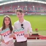 Cian Hickey (17) and Nicola Secas (16) at the Limerick and Clare Education and Training Board Youth Work Plan Launch, Thomond Park, Thursday, May 31st, 2018. Picture: Sophie Goodwin/ilovelimerick