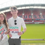 Cian Hickey (17) and Nicola Secas (16) at the Limerick and Clare Education and Training Board Youth Work Plan Launch, Thomond Park, Thursday, May 31st, 2018. Picture: Sophie Goodwin/ilovelimerick