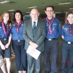 Ciara Lowe, Ursula Cosgrove, Tom Holland and Afric Nevan from Scouts Ireland with Counsellor Kieran O’Hanlon (centre) at the Limerick and Clare Education and Training Board Youth Work Plan Launch, Thomond Park, Thursday, May 31st, 2018. Picture: Sophie Goodwin/ilovelimerick