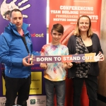 Pictured are Keith Enright, James Enright, and Eleanor McSherry. Limerick Autism group launched their #borntostandout campaign in Thomond Stadium on March 26. Picture: Orla McLaughlin/ilovelimerick.