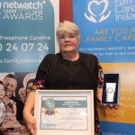 Mrs. Francis O’Donoghue from Kildimo, Co. Limerick won Limerick Carer of the Year 2019 from Family Carers Ireland at the Absolute Hotel on Friday, November 8, 2019. Picture: Kate Devaney/ilovelimerick.