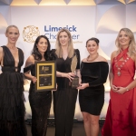Best Contribution to the Community Award Winner. From left to right: Dee Ryan - CEO Limerick Chamber, Carla DiBenbdetto and Laura Holland  both from Cooke Medical  / Award Winners, Michelle Guthrie - Skillnet Ireland / Award Sponsor, Miriam O’Connor - President Limerick Chamber.